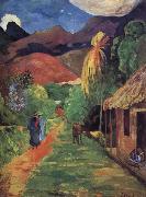 Paul Gauguin Tahiti streets oil on canvas